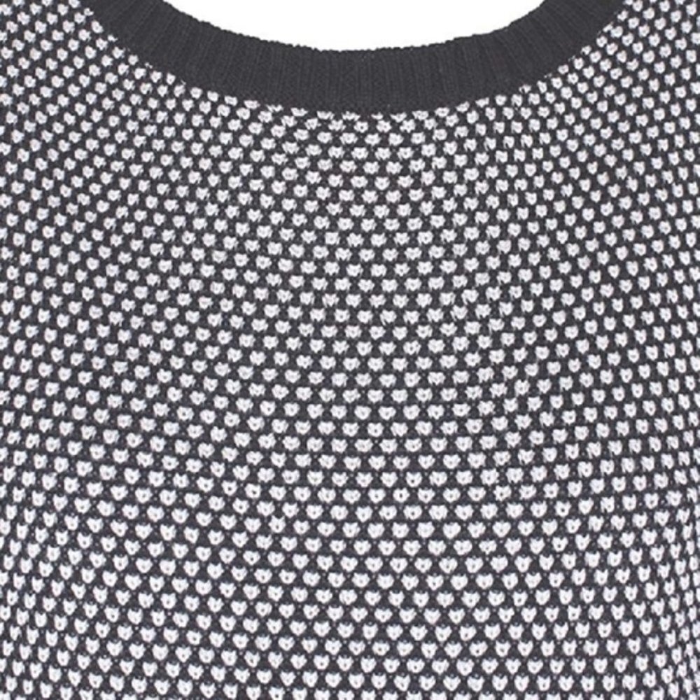 Charter Club Tunic Sweater - Black and White Textured Dots - Picture 7 of 8